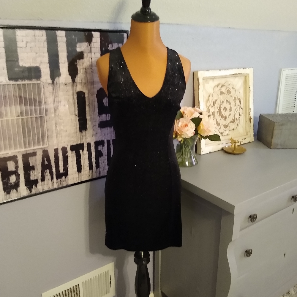 Sexy vintage velvet little black dress xs/sm